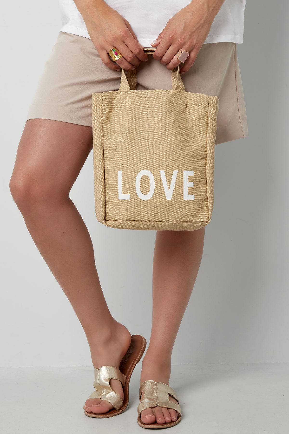 Petit sac en toile love - beige h5 Image3